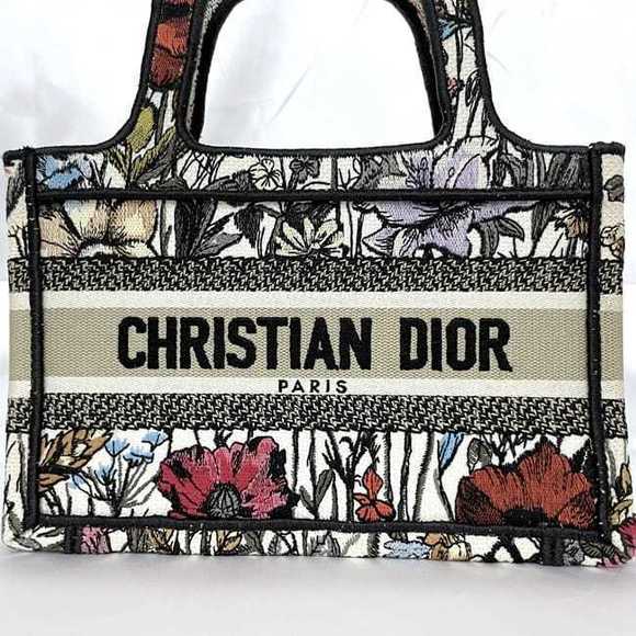 Christian Dior Tote Bag Jacquard Canvas Multicolor Millefleur - Picture 7 of 10
